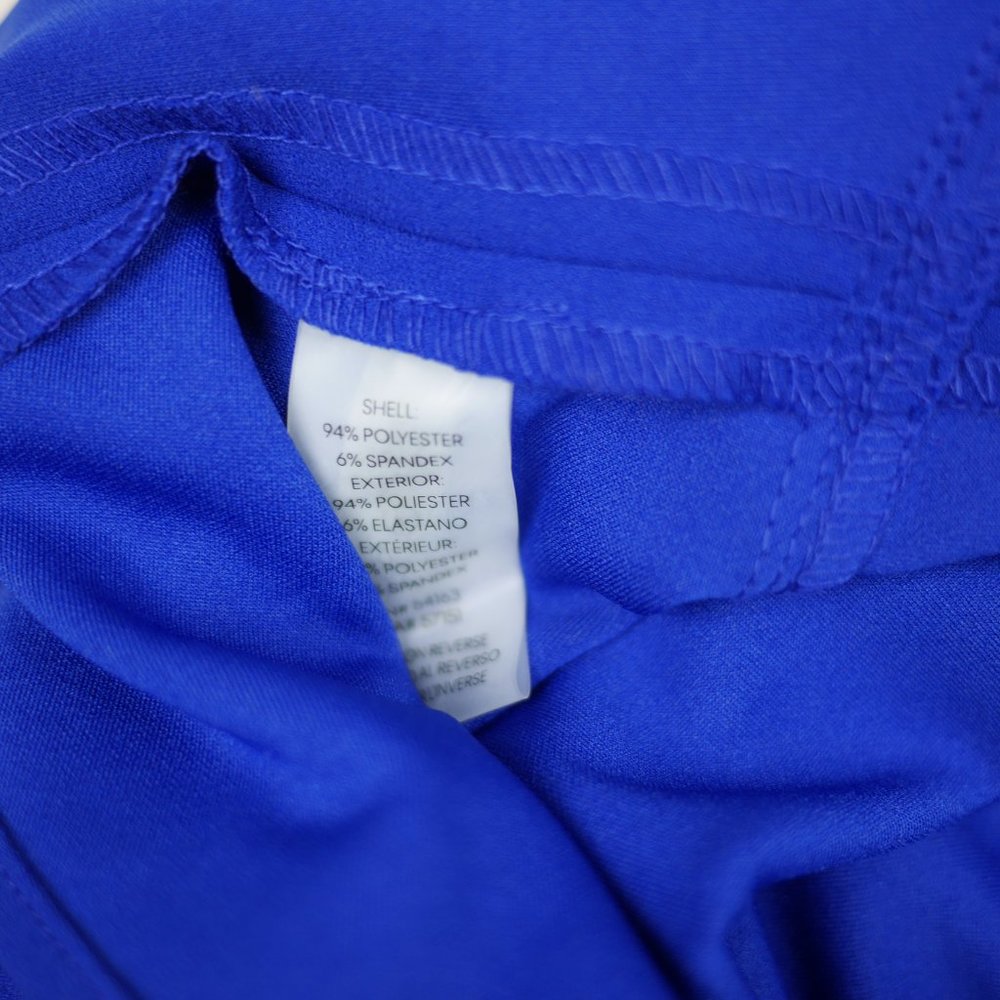 CALVIN KLEIN Women's 4 Cobalt blue sleeveless stretch dress ruffled hem knee lth - Picture 10 of 10